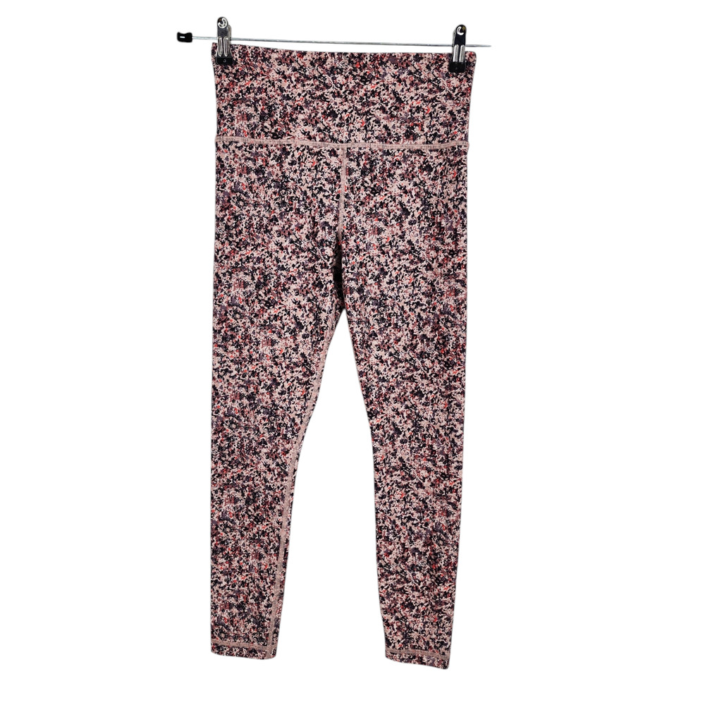 Athleta Elation 7/8 Pink Multicolor Tight Activewear Pull On Leggings Size Small